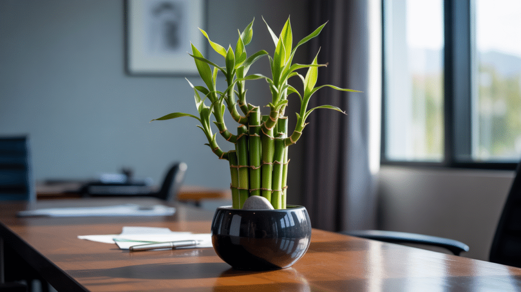 Lucky Bamboo plant of office desk