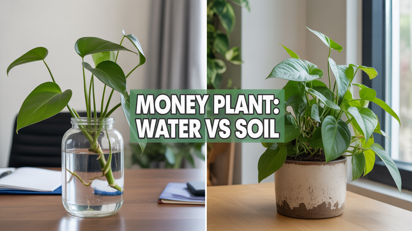 Money Plant Growing in Water vs Soil – Which is Better for You