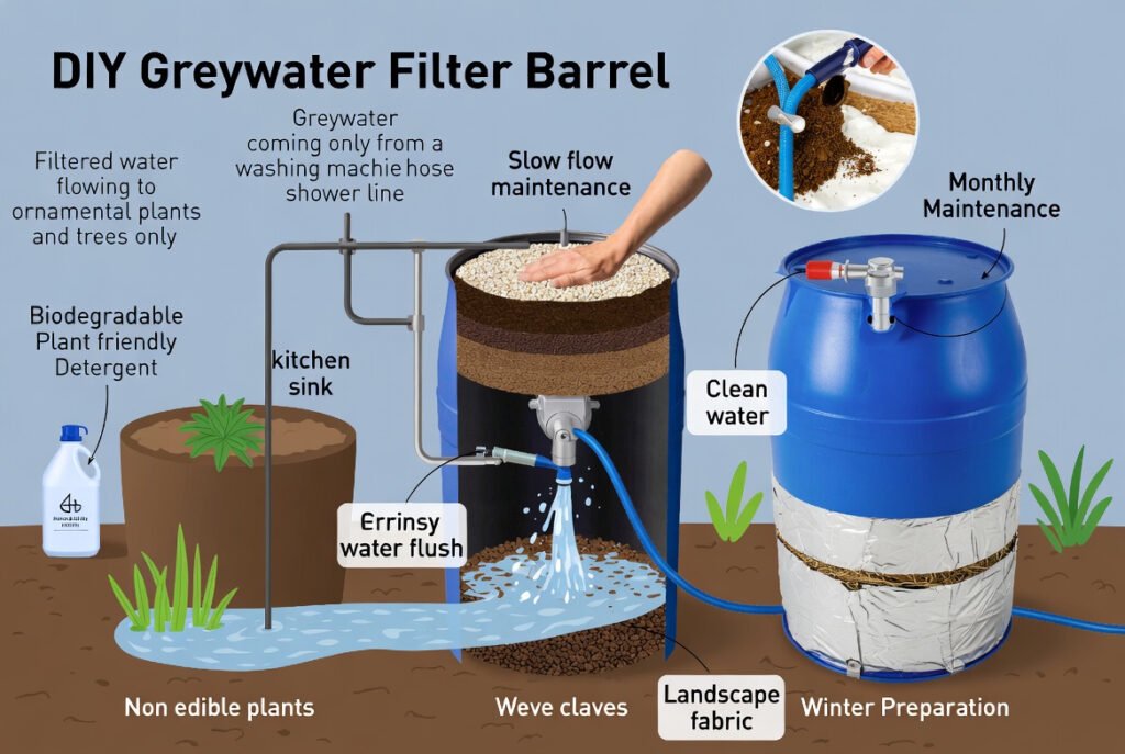 Simple DIY Greywater Filter: A Basic Design for Garden Use 5 Operation and Maintenance Guidelines