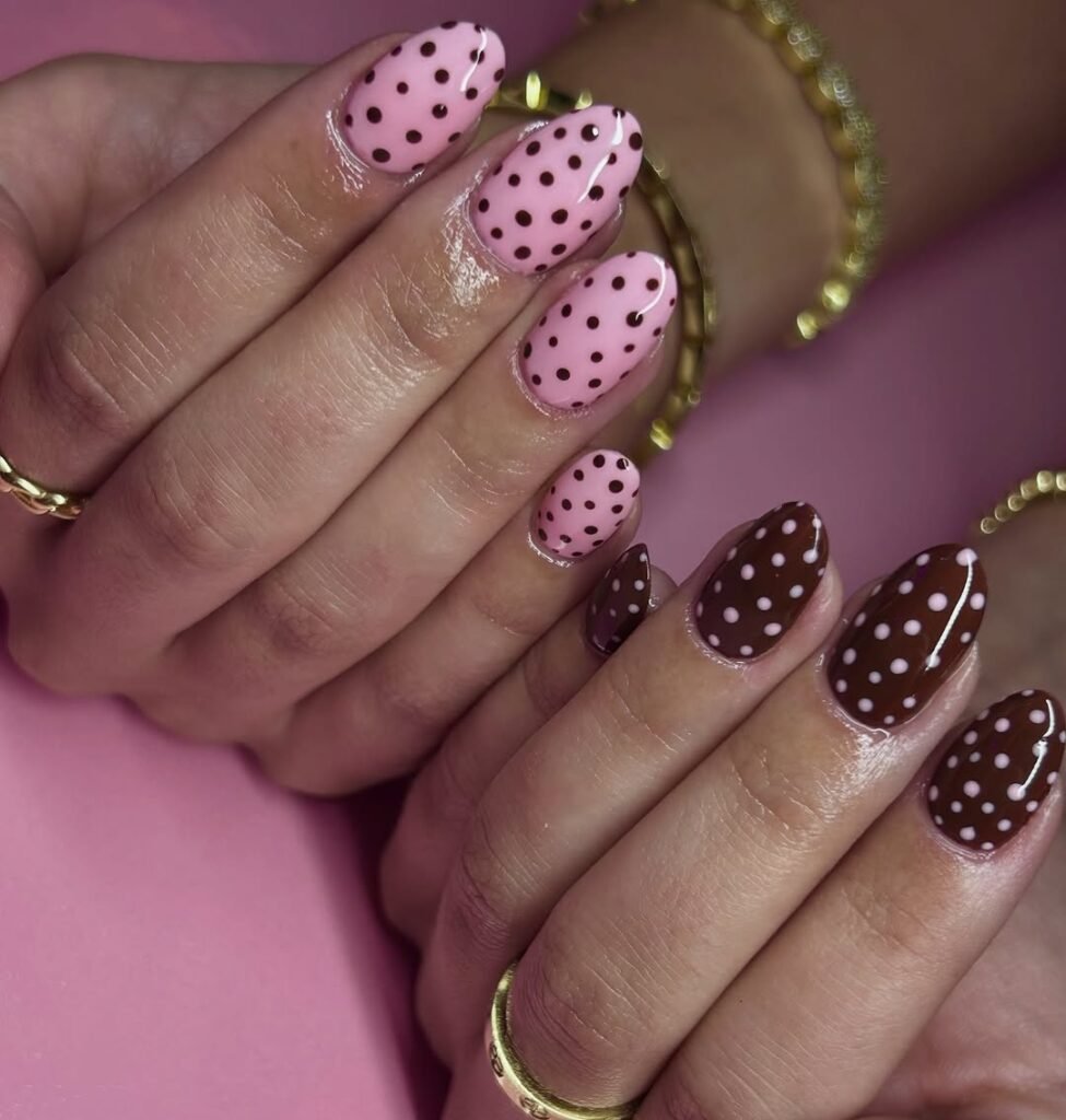 Polka Dots in Mauve or Pink