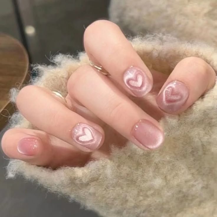 20+ Trendy February Nail Designs for Valentine's Day 2026 14 cat eye heart nails