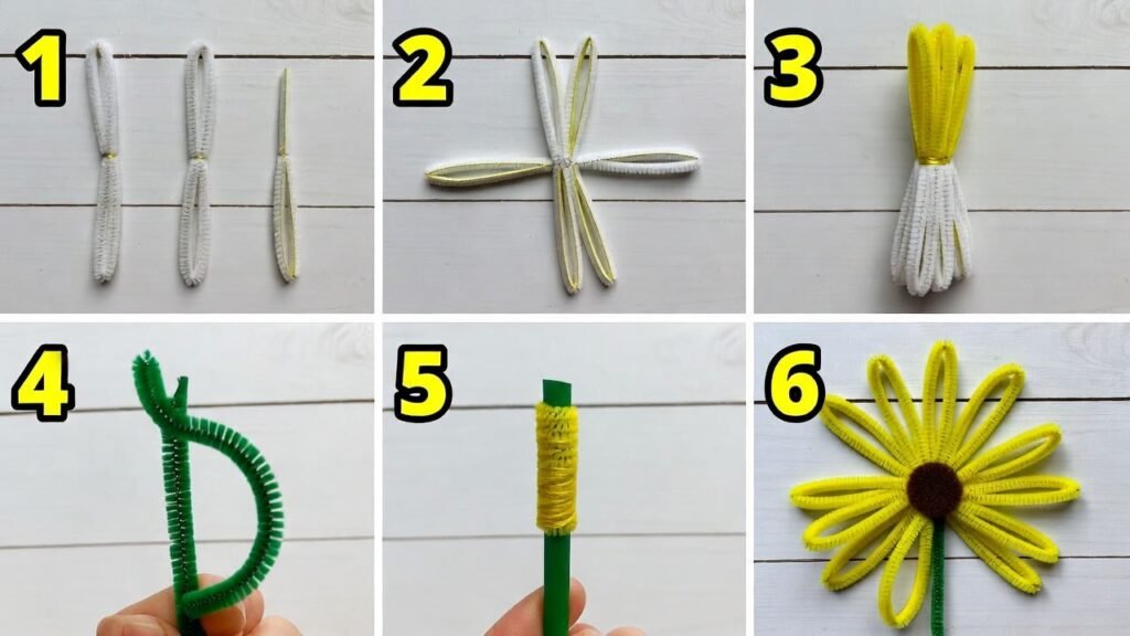 How to Make a Daisy or Sunflower Pipe Cleaner Flower